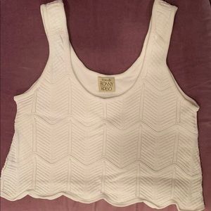 TORN BY RONNY KOBO White Knit Crop Top